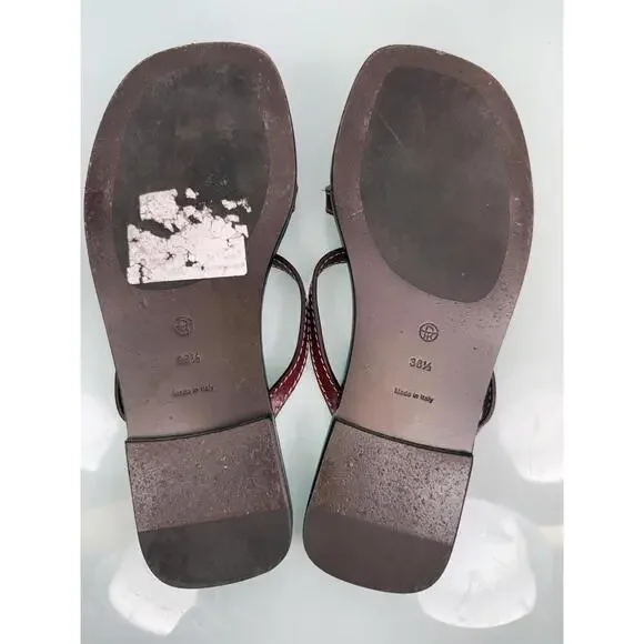 The Row Canal Burgundy Leather Toe Loop Sandals Framboise EU 36.5 Italy - Picture 5 of 8